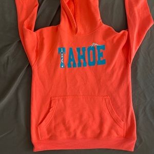 Kids Coral/ Bright Peach Lake Tahoe Souvenir Hoodie